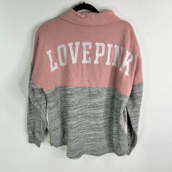 Victoria's Secret PINK gray and pink varsity pullover size‎ small - Picture 5 of 6